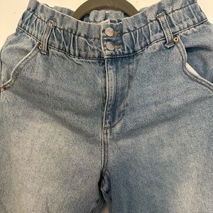 High rise paperbag waist jeans.